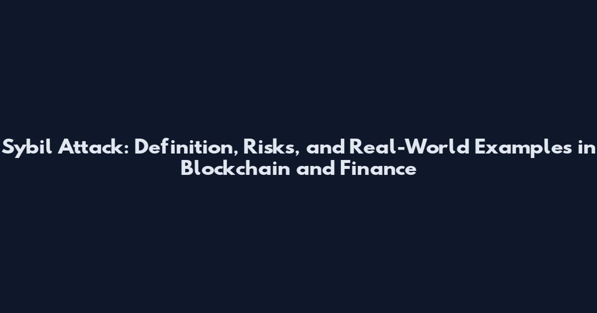 Sybil Attack: Definition, Risks, and Real-World Examples in Blockchain and Finance