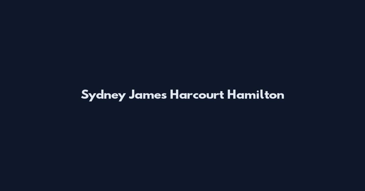 Sydney James Harcourt Hamilton