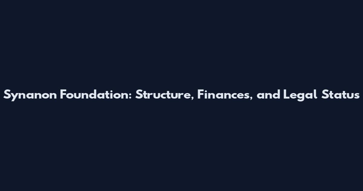 Synanon Foundation: Structure, Finances, and Legal Status