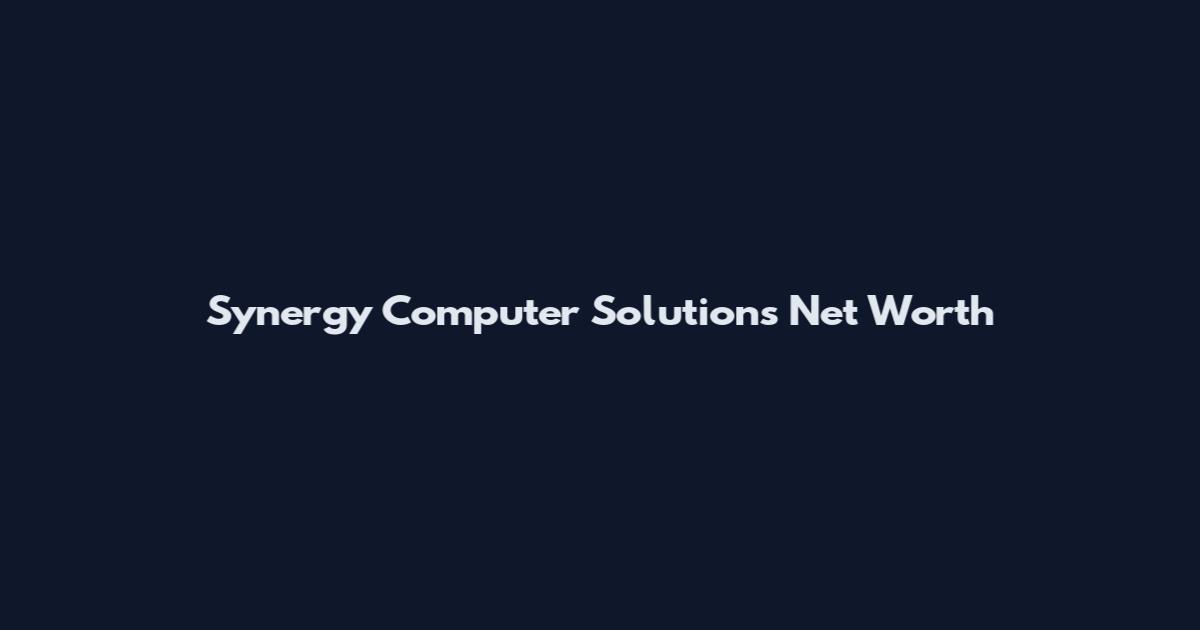 Synergy Computer Solutions Net Worth