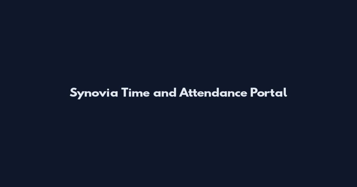 Synovia Time and Attendance Portal