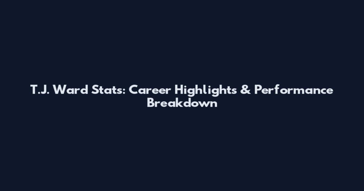 T.J. Ward Stats: Career Highlights & Performance Breakdown