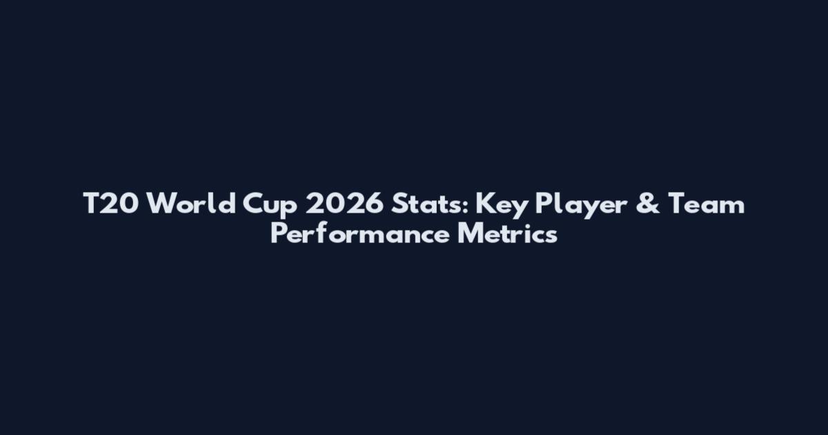 T20 World Cup 2026 Stats: Key Player & Team Performance Metrics