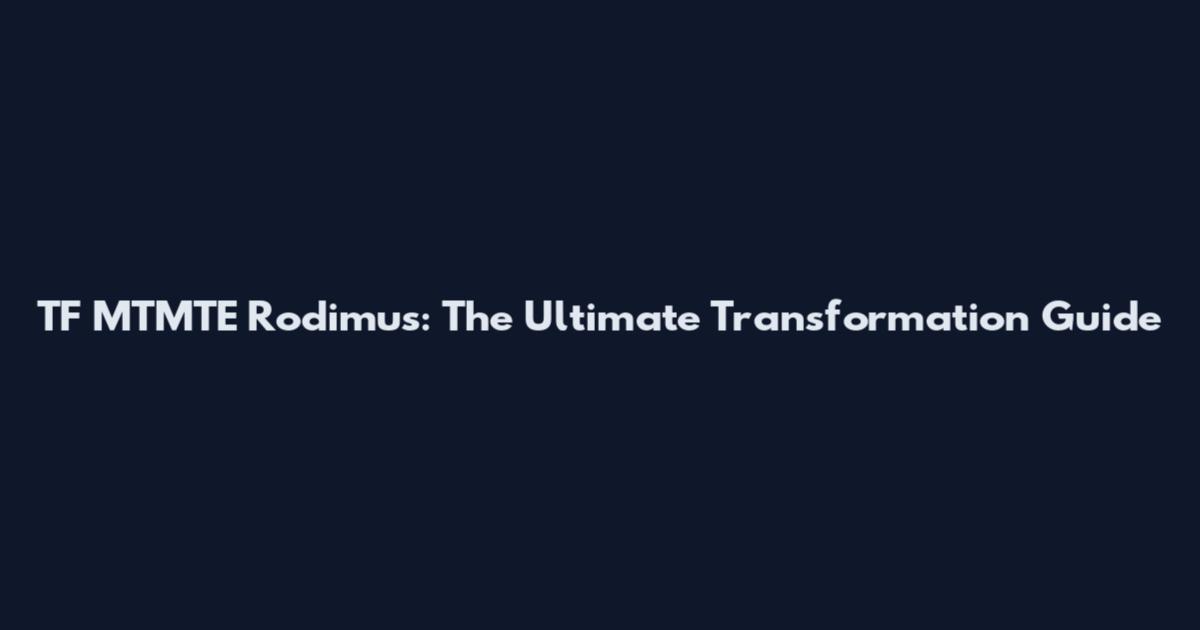 TF MTMTE Rodimus: The Ultimate Transformation Guide