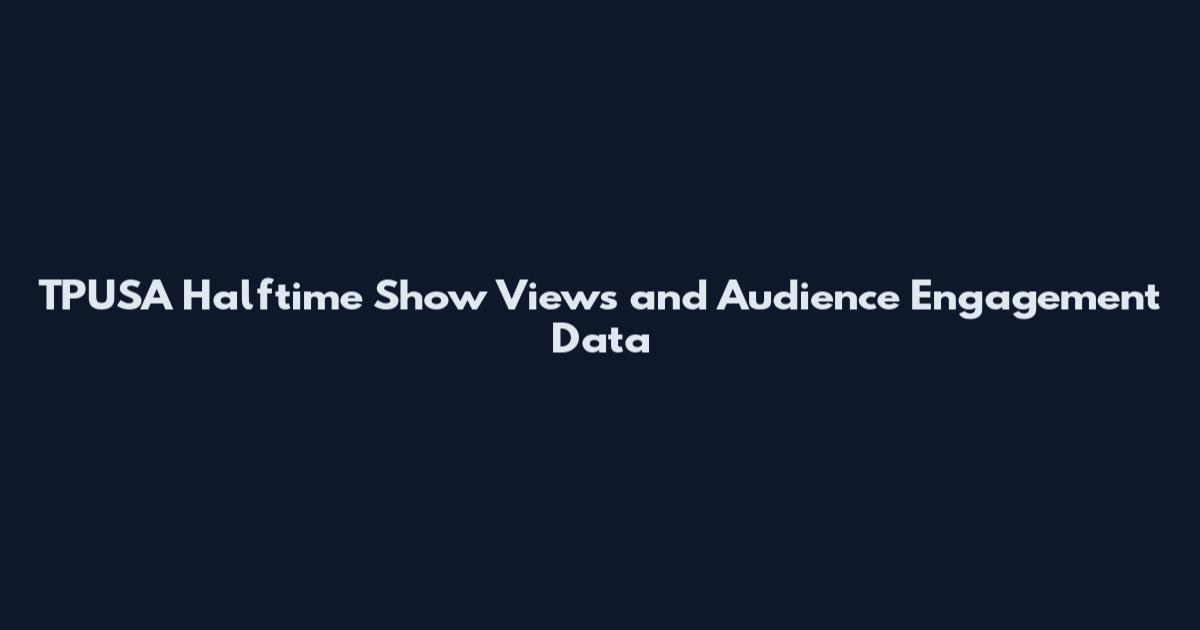 TPUSA Halftime Show Views and Audience Engagement Data
