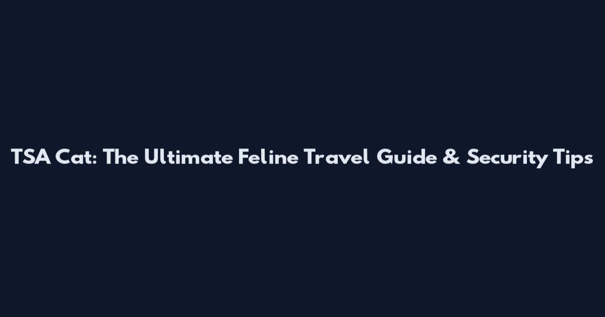 TSA Cat: The Ultimate Feline Travel Guide & Security Tips