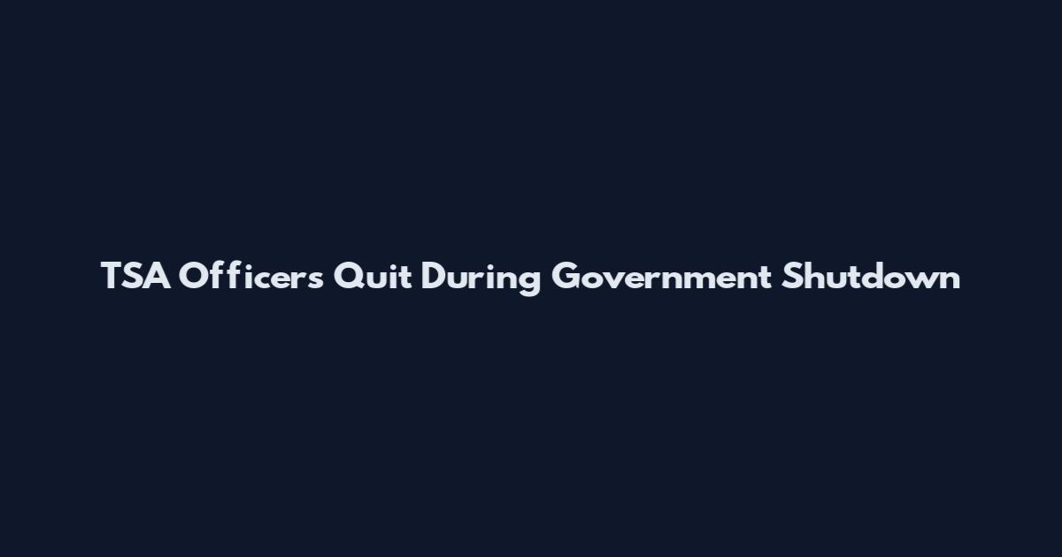 TSA Officers Quit During Government Shutdown