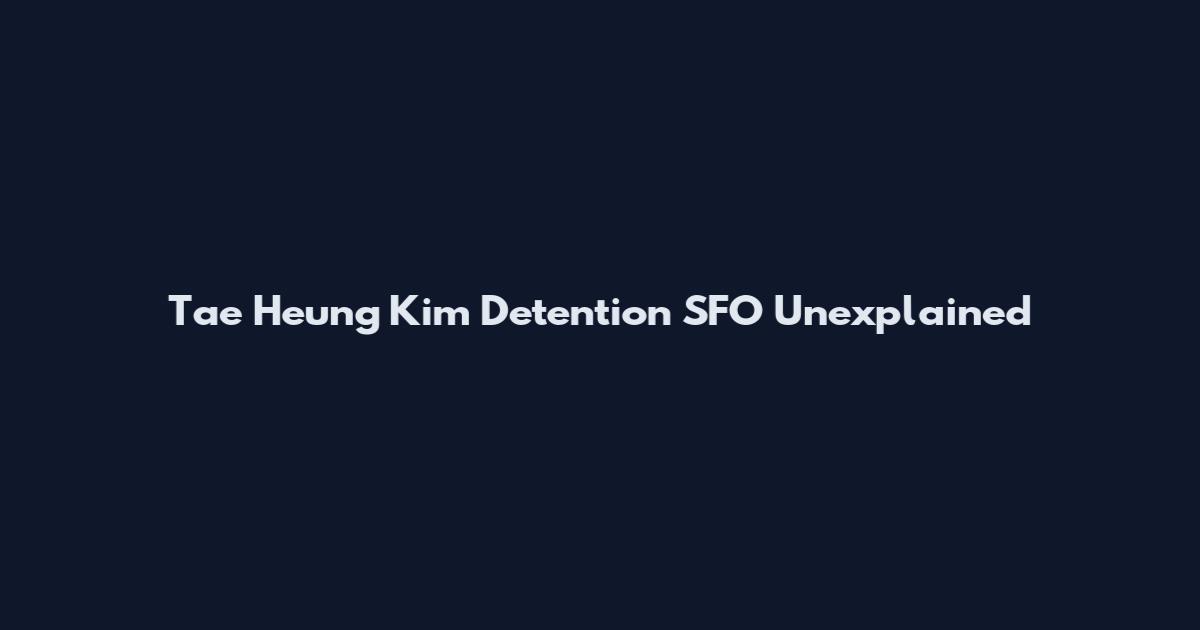Tae Heung Kim Detention SFO Unexplained