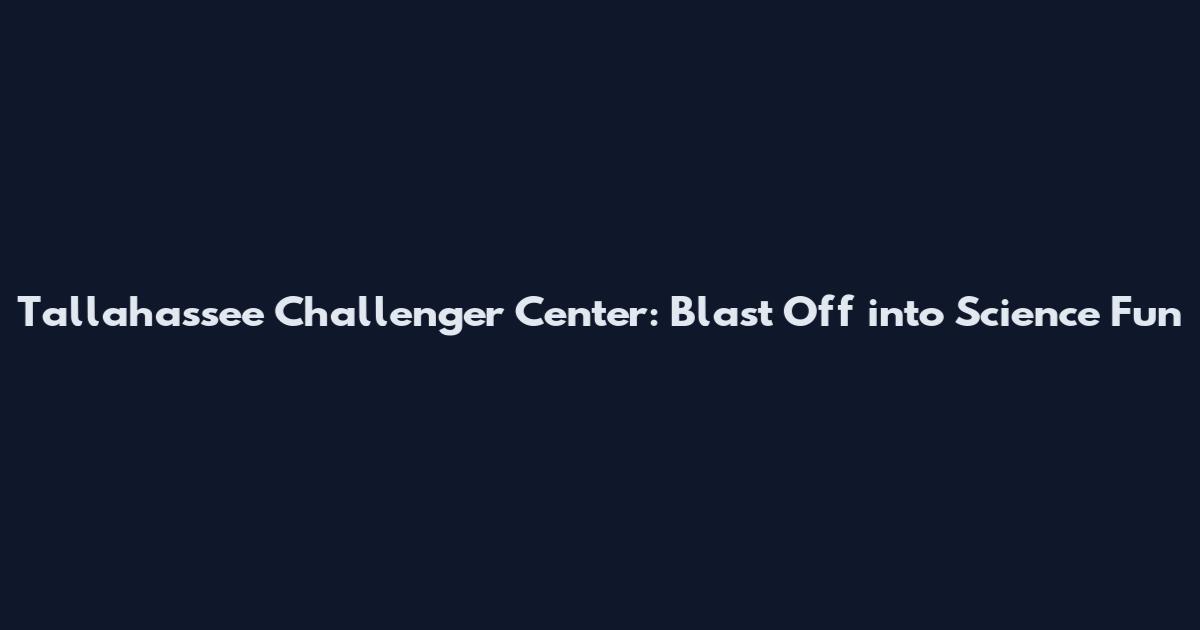 Tallahassee Challenger Center: Blast Off into Science Fun