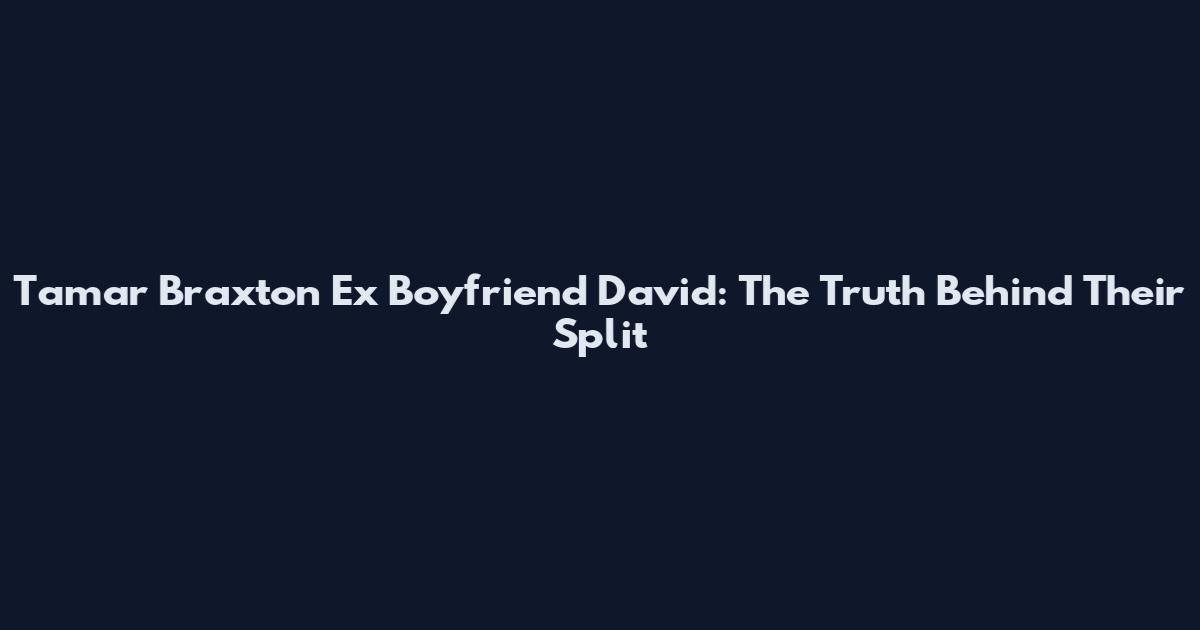 Tamar Braxton Ex Boyfriend David: The Truth Behind Their Split
