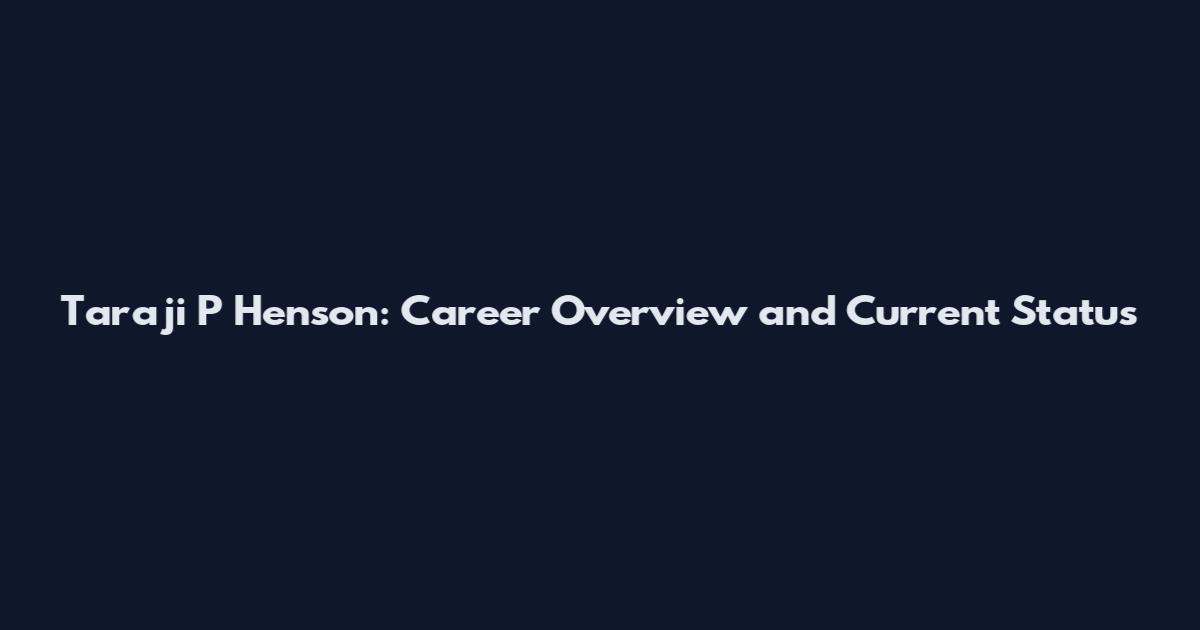 Taraji P Henson: Career Overview and Current Status