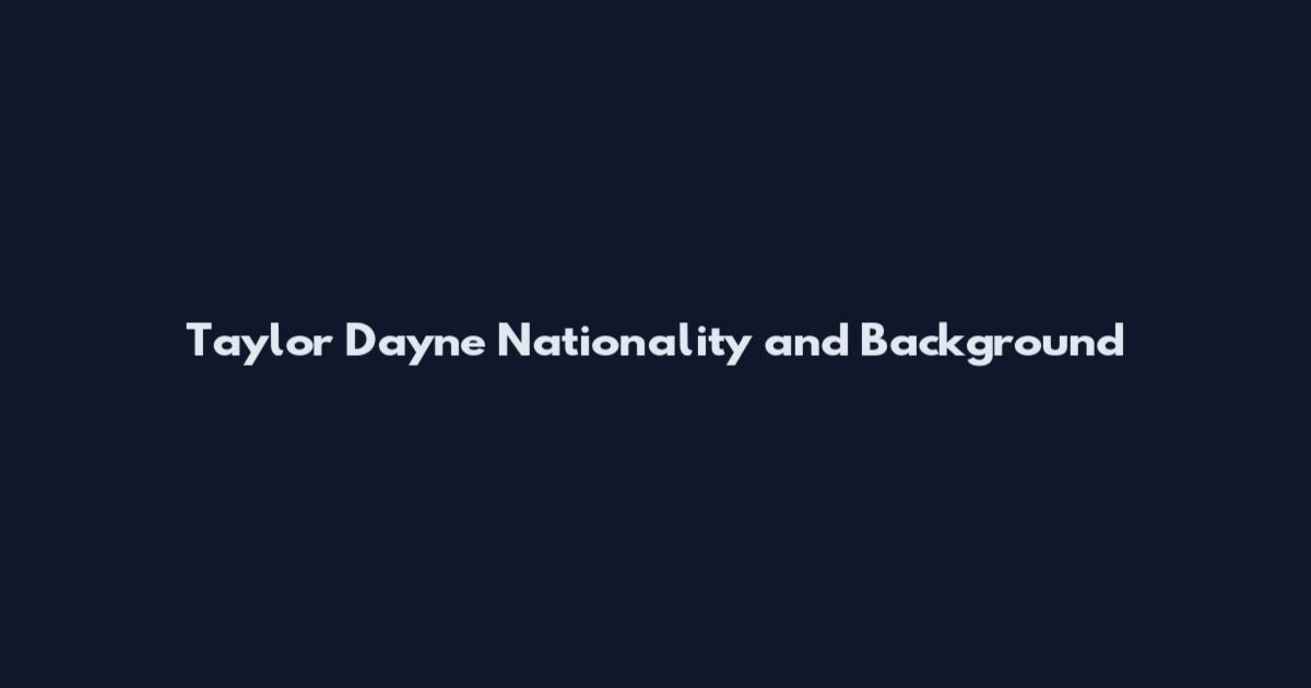 Taylor Dayne Nationality and Background