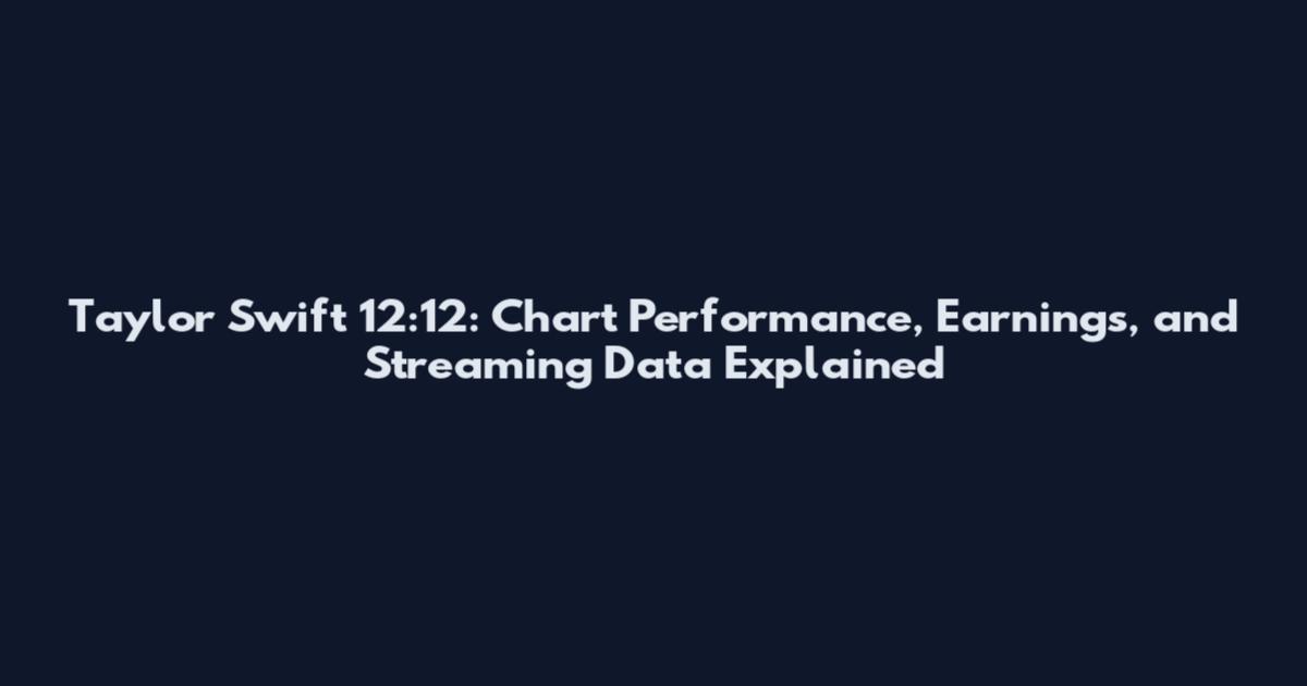 Taylor Swift 12:12: Chart Performance, Earnings, and Streaming Data Explained