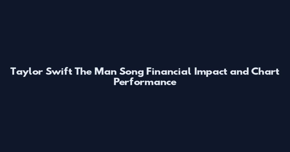 Taylor Swift The Man Song Financial Impact and Chart Performance