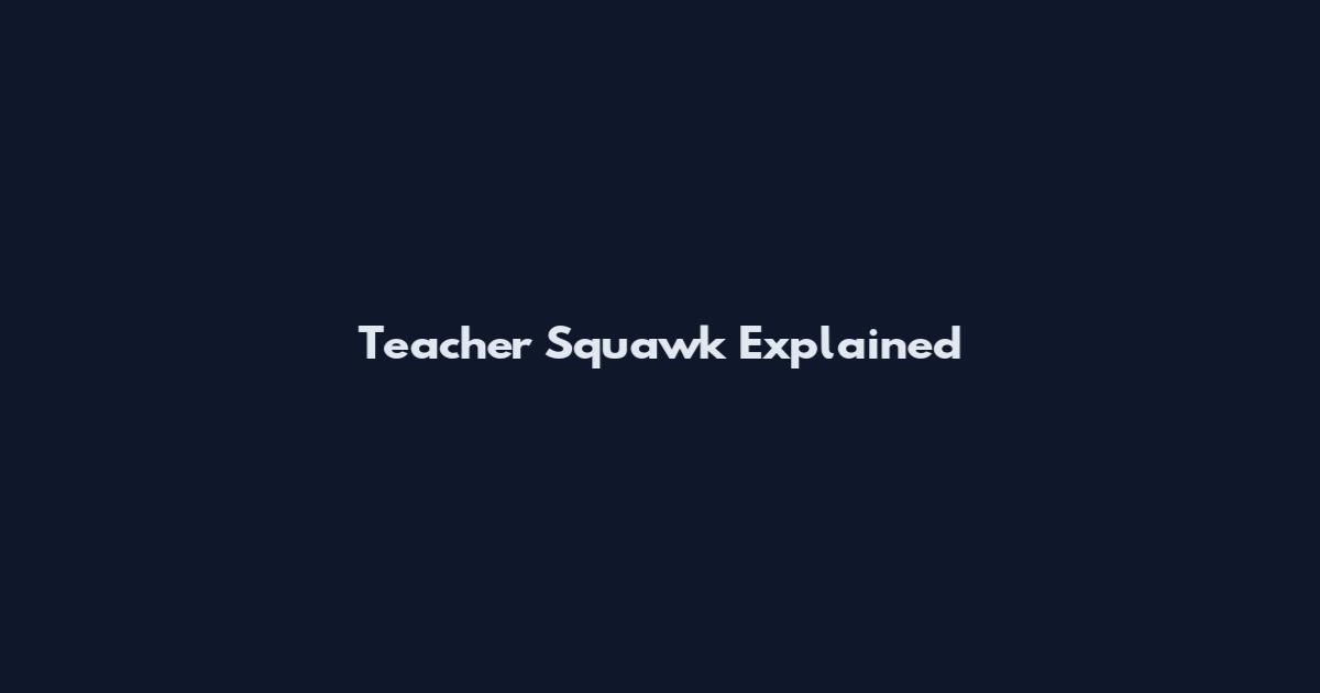 Teacher Squawk Explained