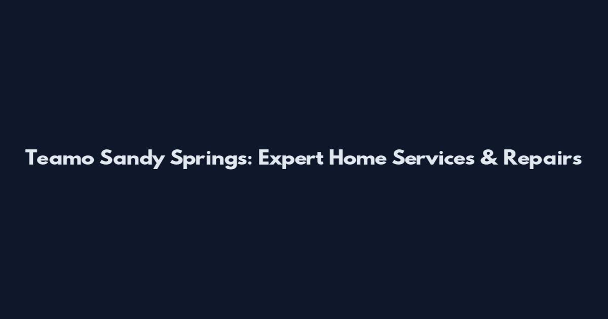 Teamo Sandy Springs: Expert Home Services & Repairs