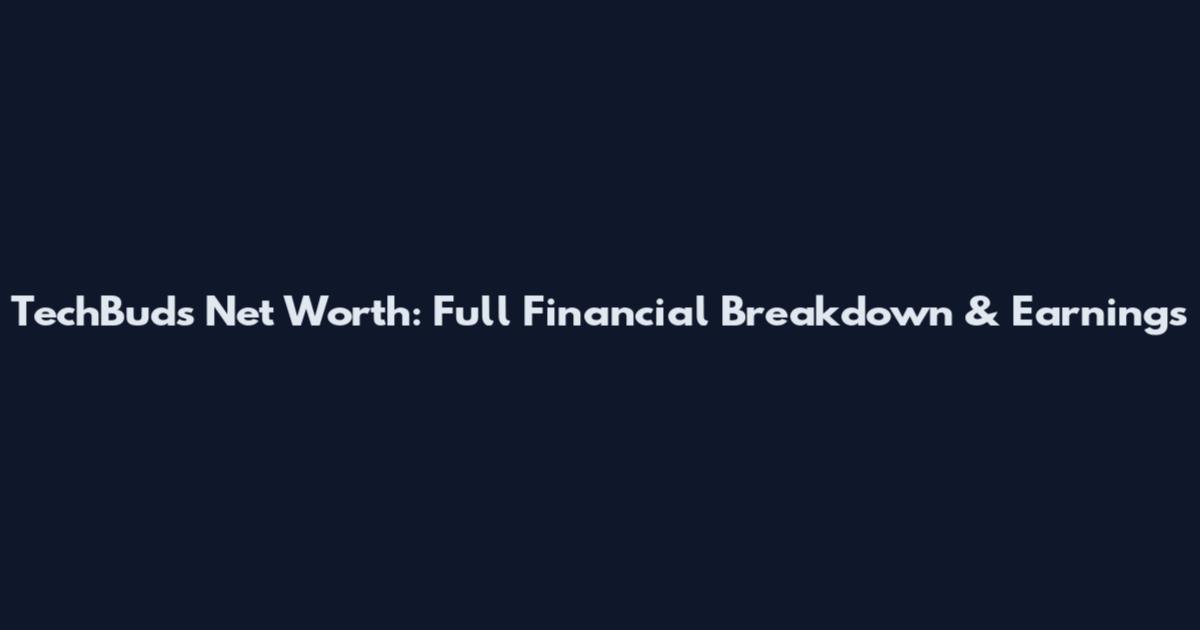TechBuds Net Worth: Full Financial Breakdown & Earnings