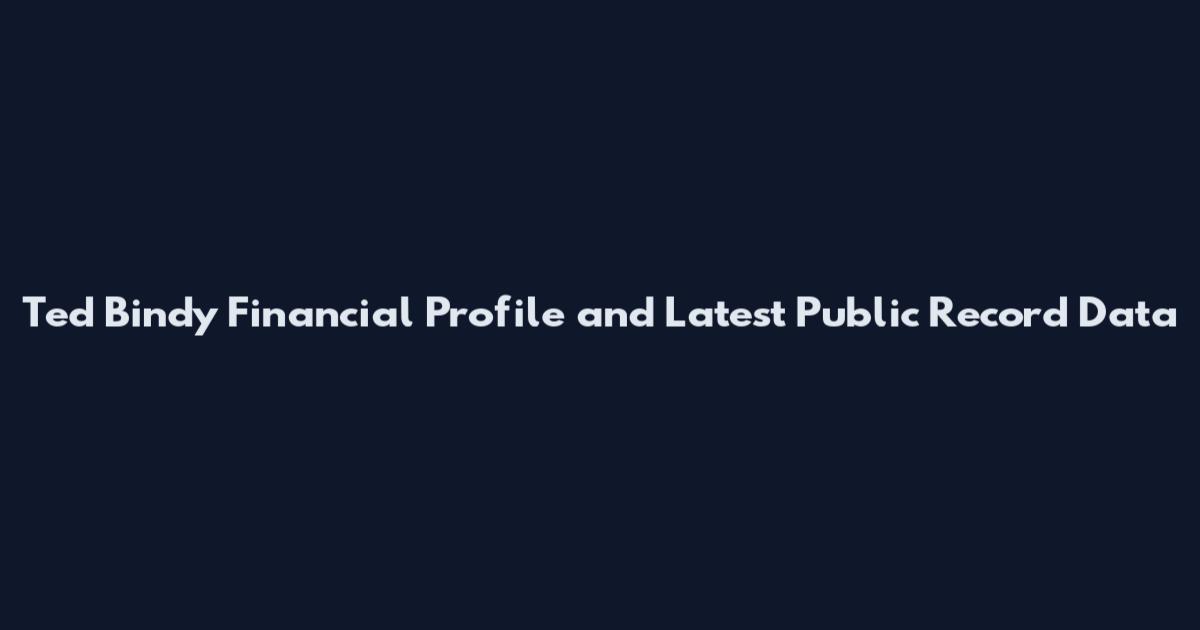 Ted Bindy Financial Profile and Latest Public Record Data