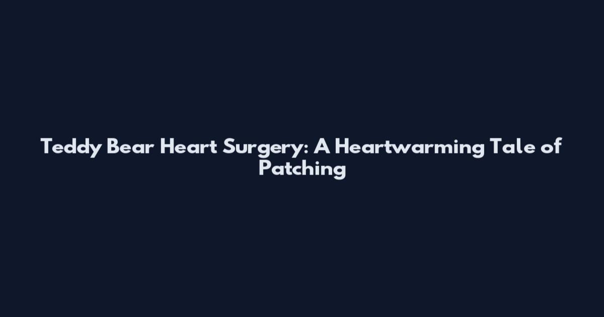 Teddy Bear Heart Surgery: A Heartwarming Tale of Patching