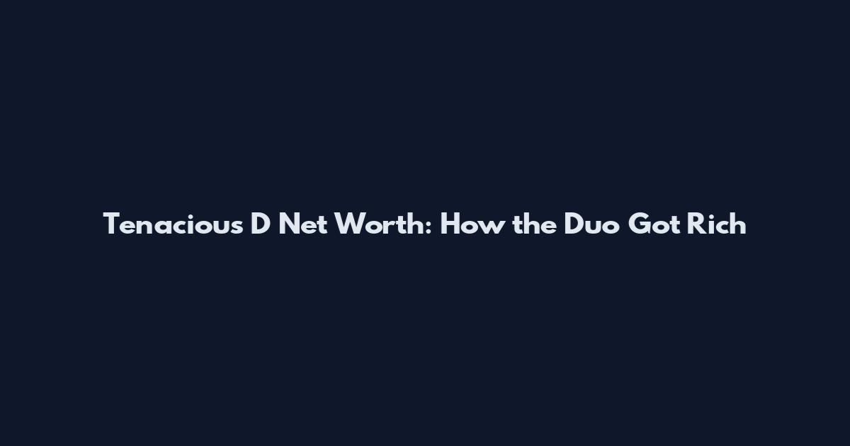 Tenacious D Net Worth: How the Duo Got Rich