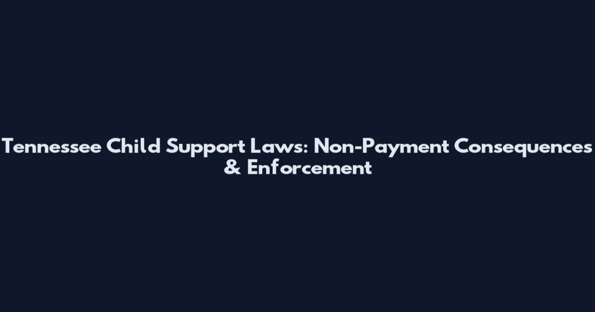 Tennessee Child Support Laws: Non-Payment Consequences & Enforcement