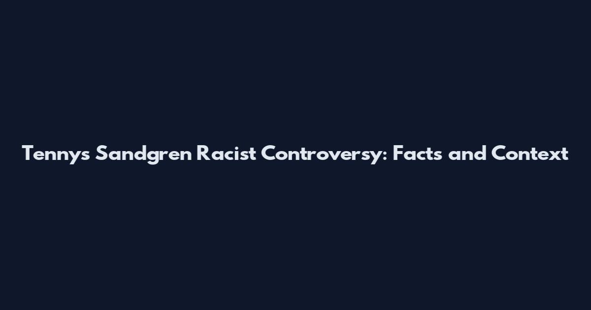 Tennys Sandgren Racist Controversy: Facts and Context