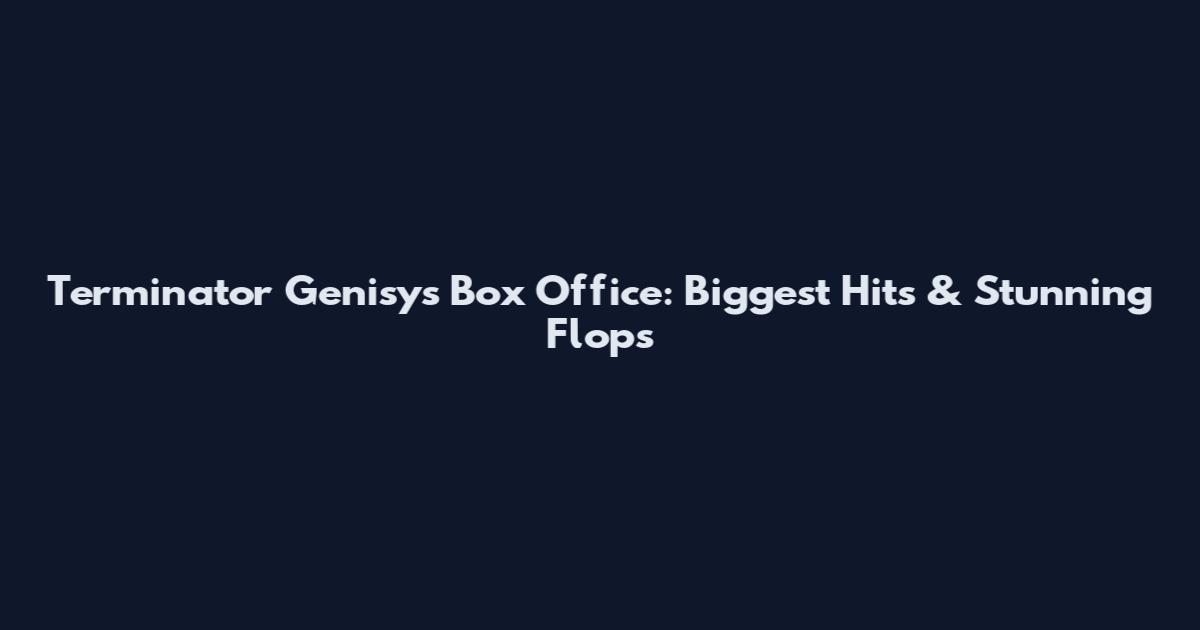 Terminator Genisys Box Office: Biggest Hits & Stunning Flops