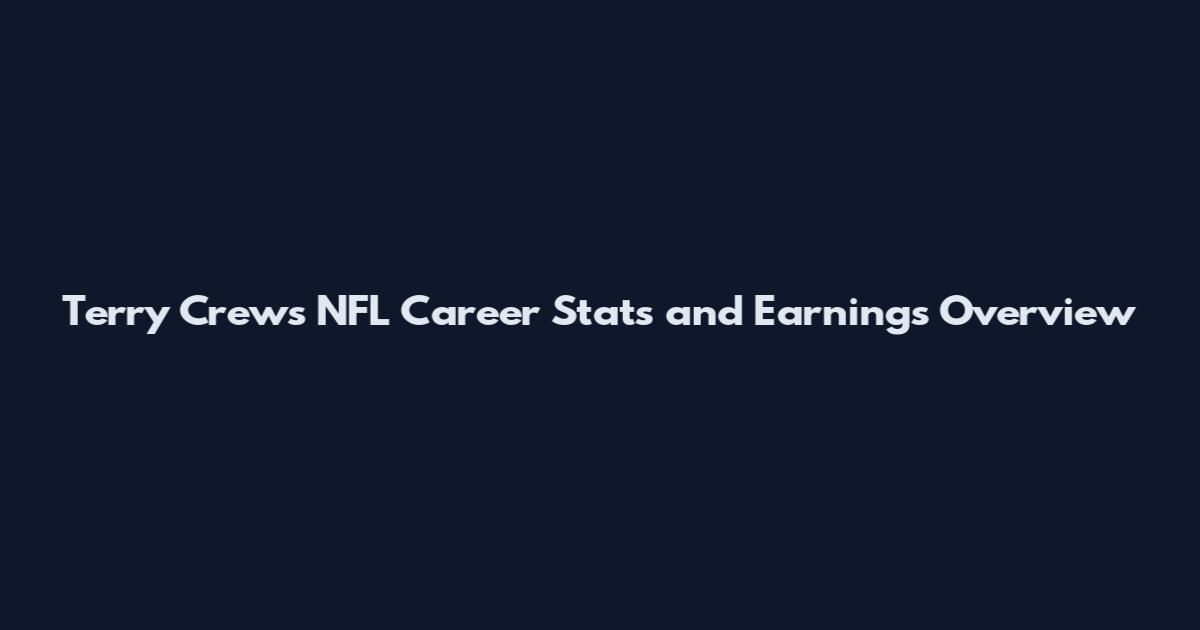 Terry Crews NFL Career Stats and Earnings Overview