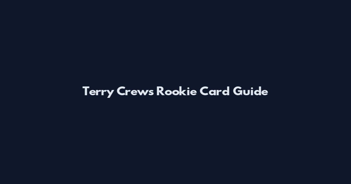 Terry Crews Rookie Card Guide