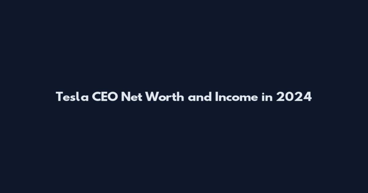 Tesla CEO Net Worth and Income in 2024