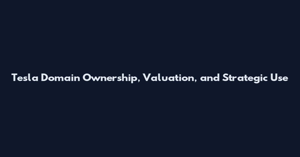 Tesla Domain Ownership, Valuation, and Strategic Use