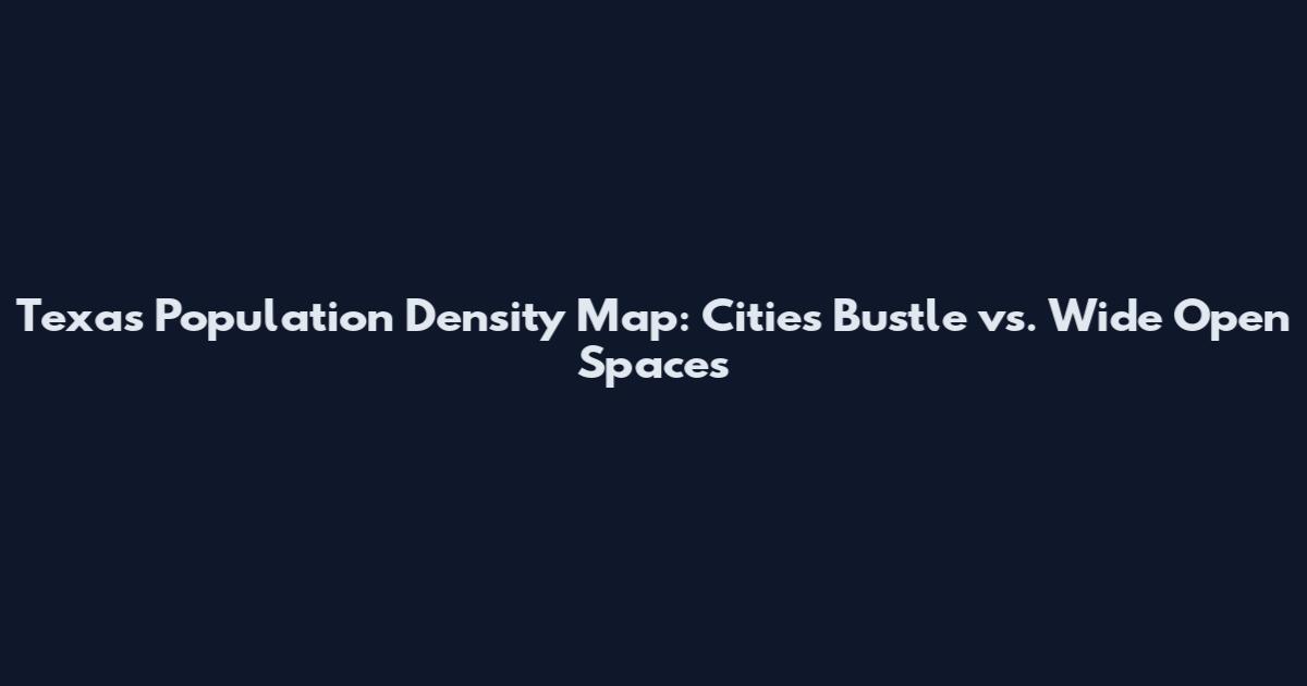 Texas Population Density Map: Cities Bustle vs. Wide Open Spaces