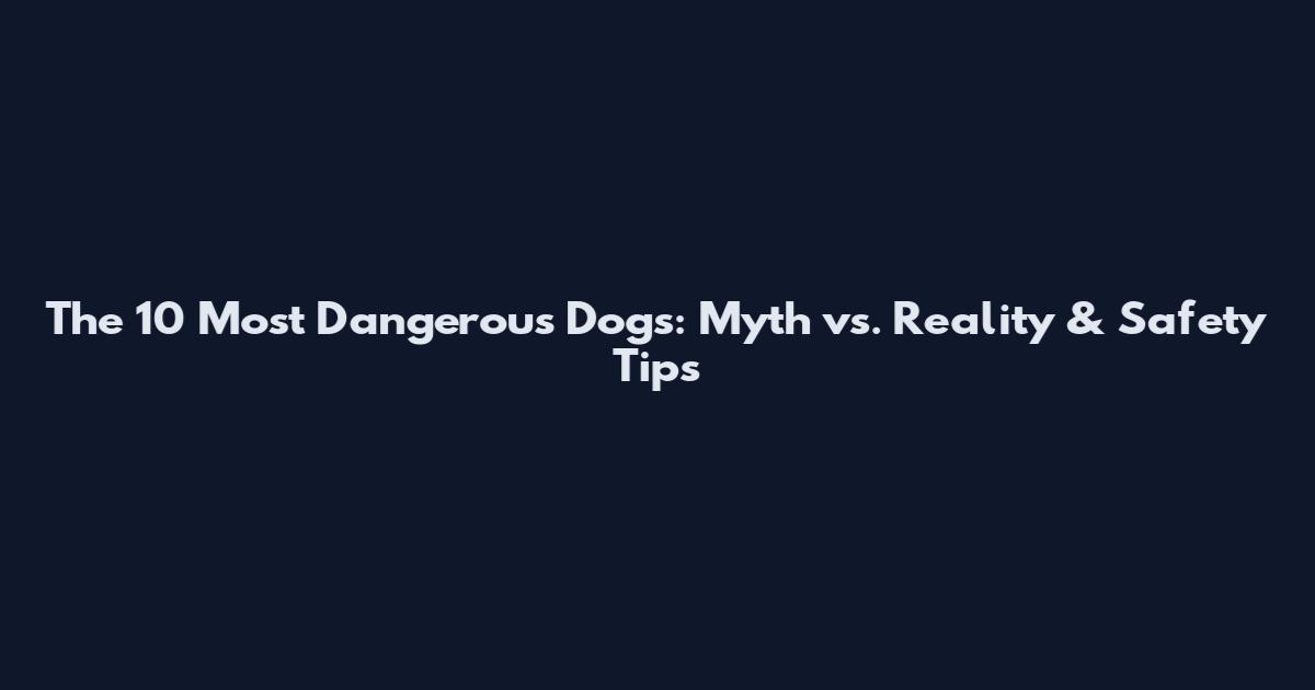 The 10 Most Dangerous Dogs: Myth vs. Reality & Safety Tips