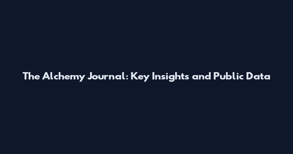 The Alchemy Journal: Key Insights and Public Data
