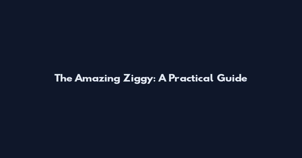 The Amazing Ziggy: A Practical Guide