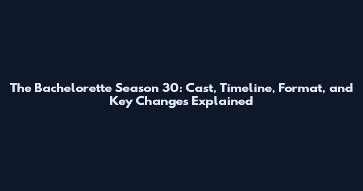 The Bachelorette Season 30: Cast, Timeline, Format, and Key Changes Explained
