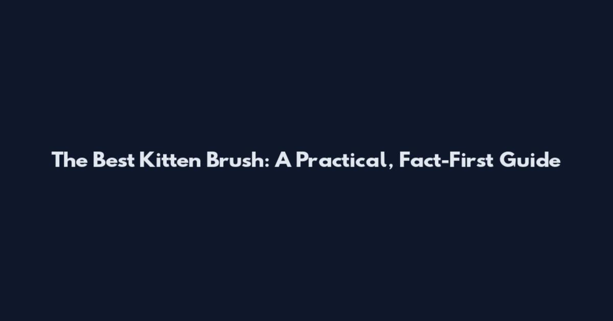 The Best Kitten Brush: A Practical, Fact-First Guide