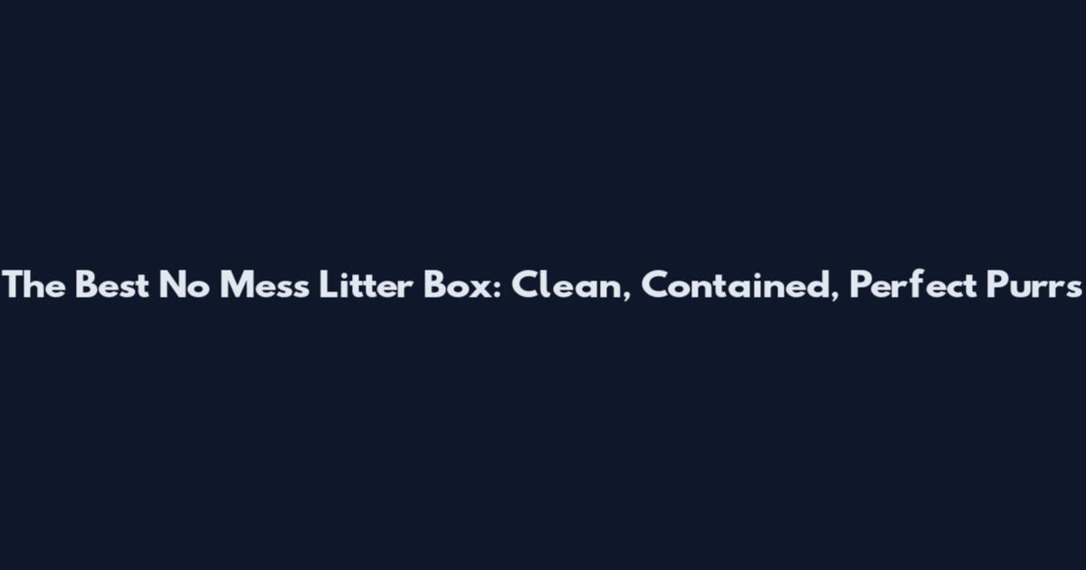 The Best No Mess Litter Box: Clean, Contained, Perfect Purrs