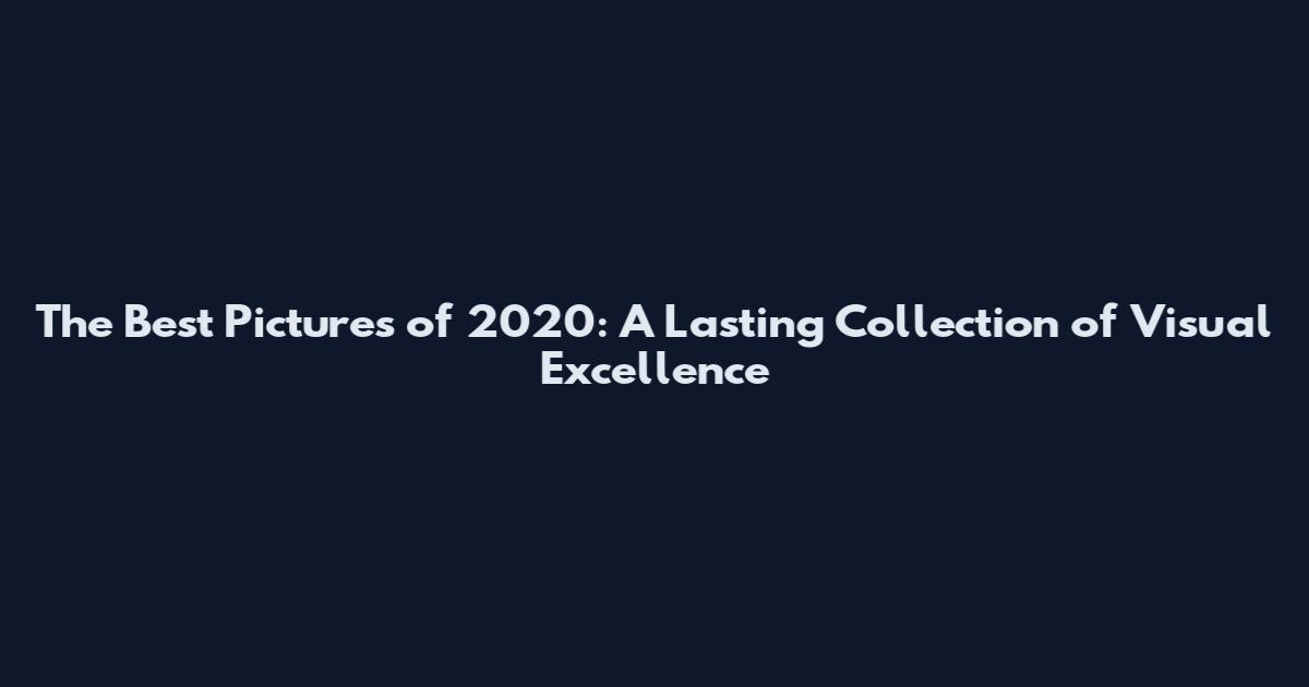 The Best Pictures of 2020: A Lasting Collection of Visual Excellence