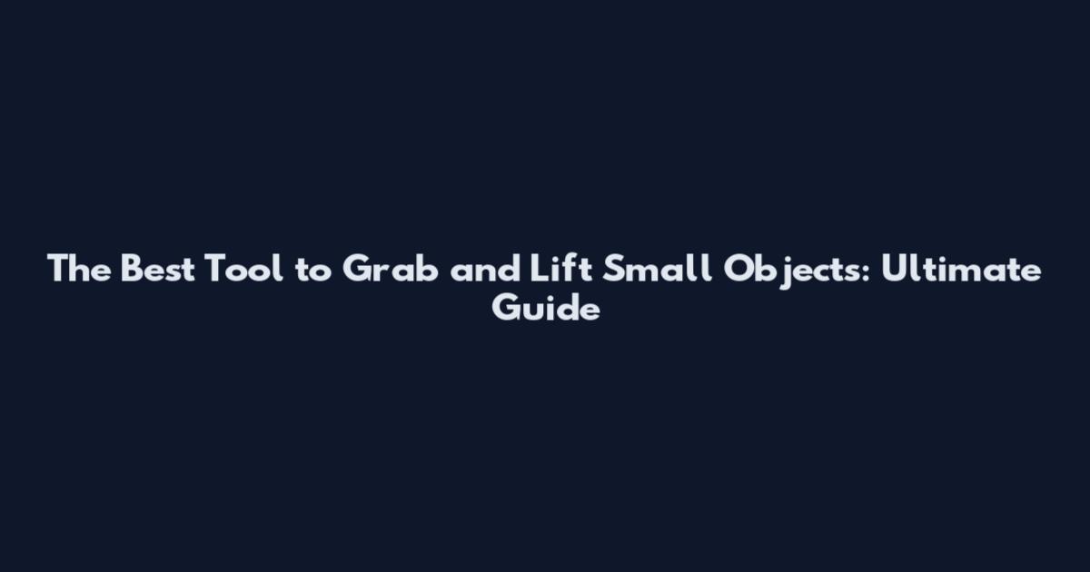 The Best Tool to Grab and Lift Small Objects: Ultimate Guide
