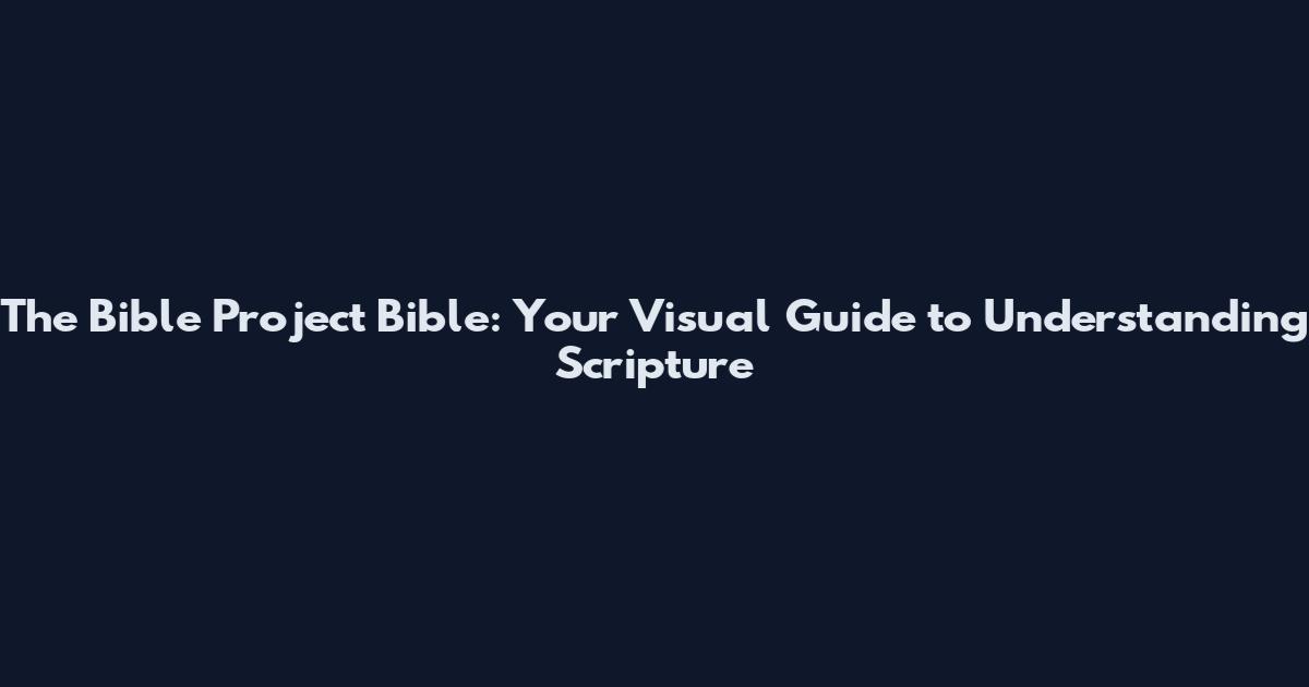 The Bible Project Bible: Your Visual Guide to Understanding Scripture
