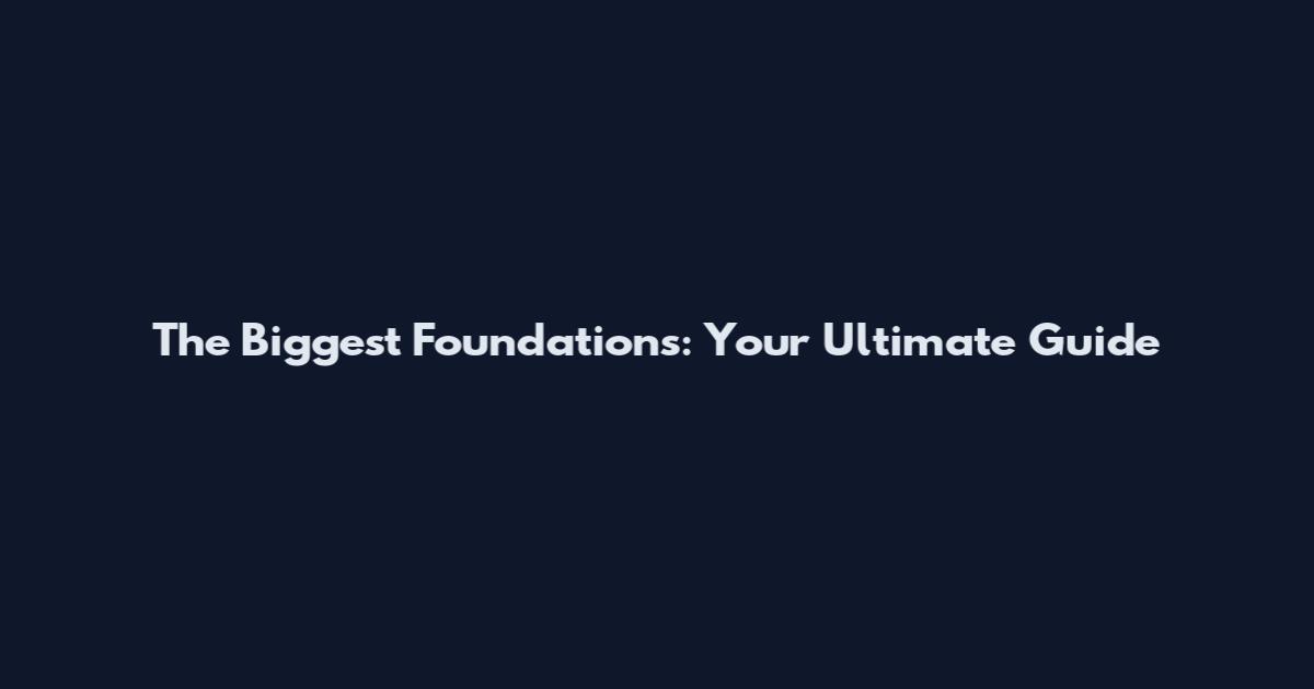 The Biggest Foundations: Your Ultimate Guide