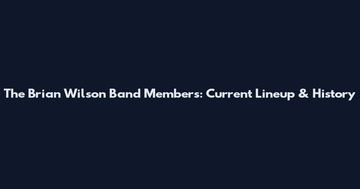 The Brian Wilson Band Members: Current Lineup & History
