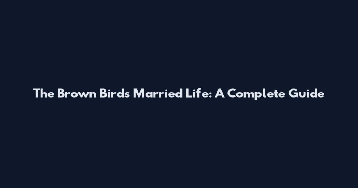 The Brown Bird's Married Life: A Complete Guide