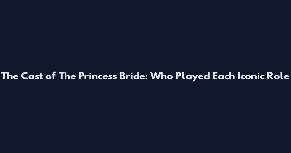 The Cast of The Princess Bride: Who Played Each Iconic Role