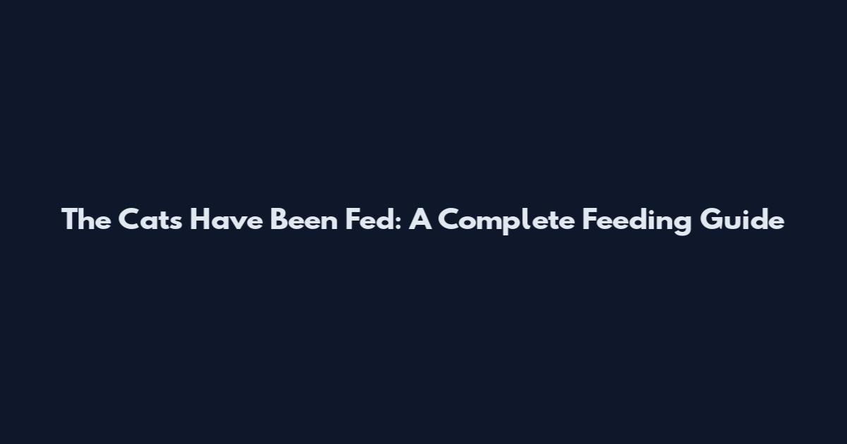 The Cats Have Been Fed: A Complete Feeding Guide