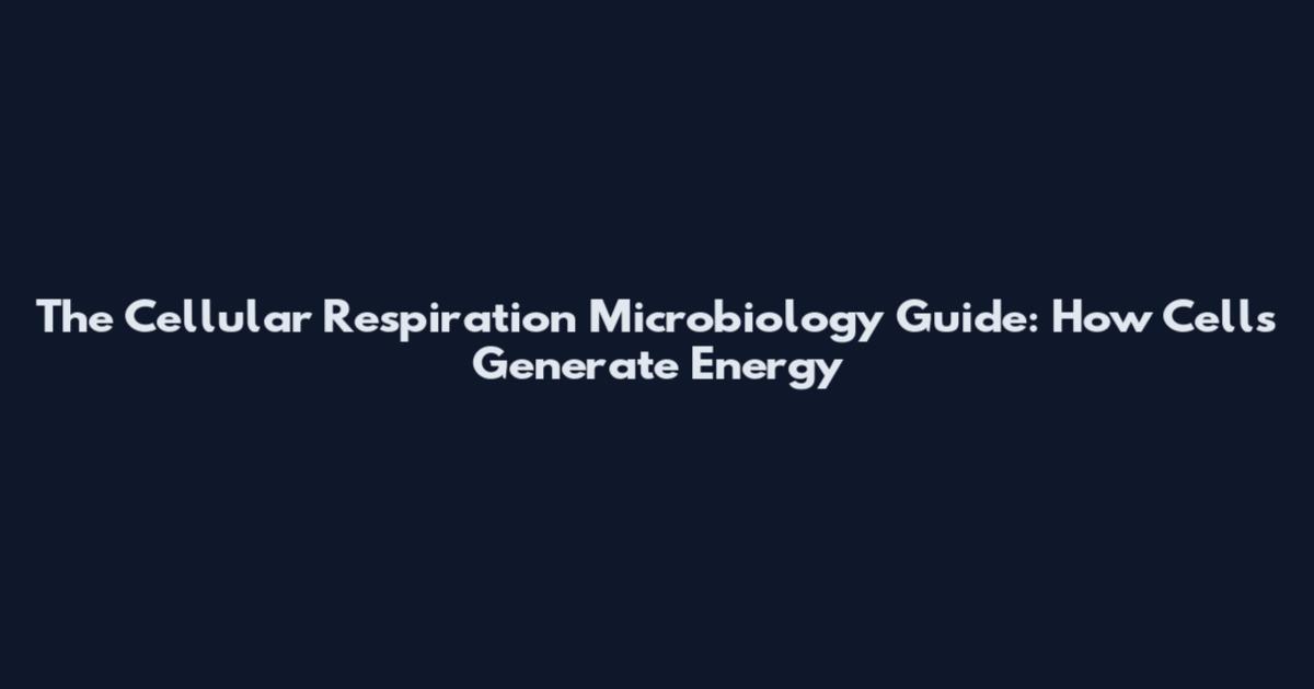 The Cellular Respiration Microbiology Guide: How Cells Generate Energy