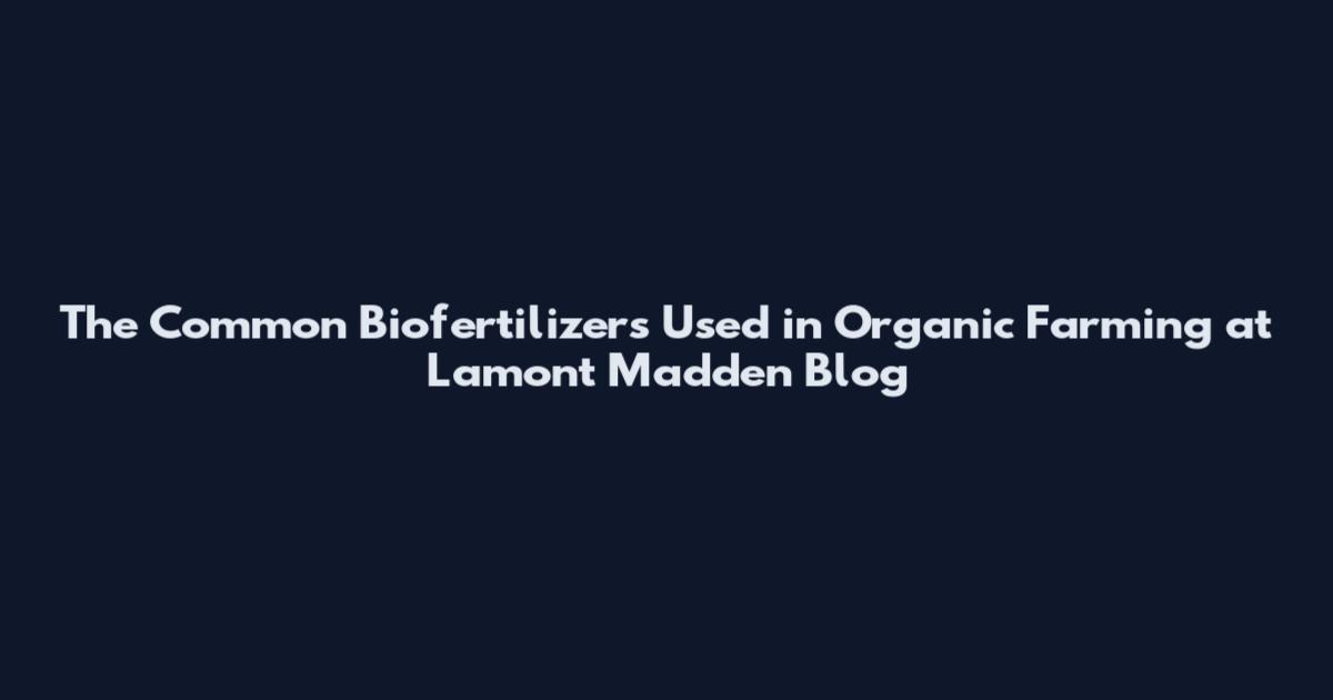 The Common Biofertilizers Used in Organic Farming at Lamont Madden Blog