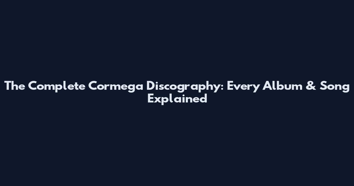 The Complete Cormega Discography: Every Album & Song Explained