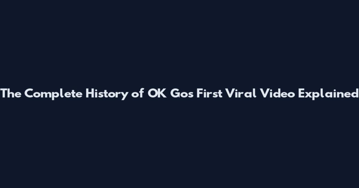 The Complete History of OK Go's First Viral Video Explained
